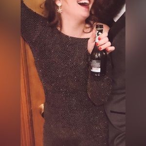 H&M Sparkly dress - gold and black